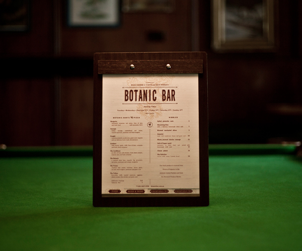 Botanic Bar – Menu