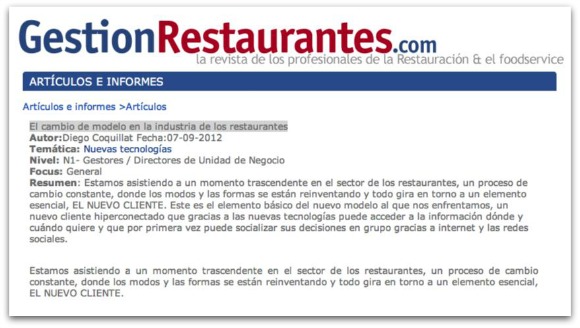 El cambio de modelo en la industria de los restaurantes
