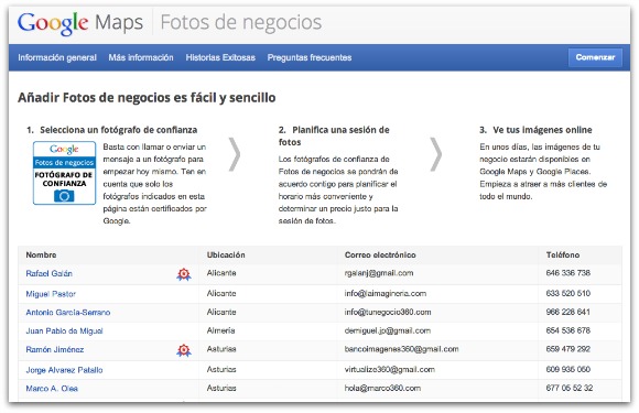 Google Business Photos para restaurantes