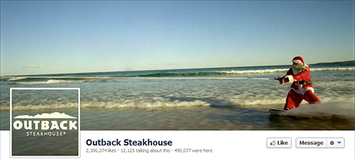 Outback Steakhouse restaurante en redes sociales