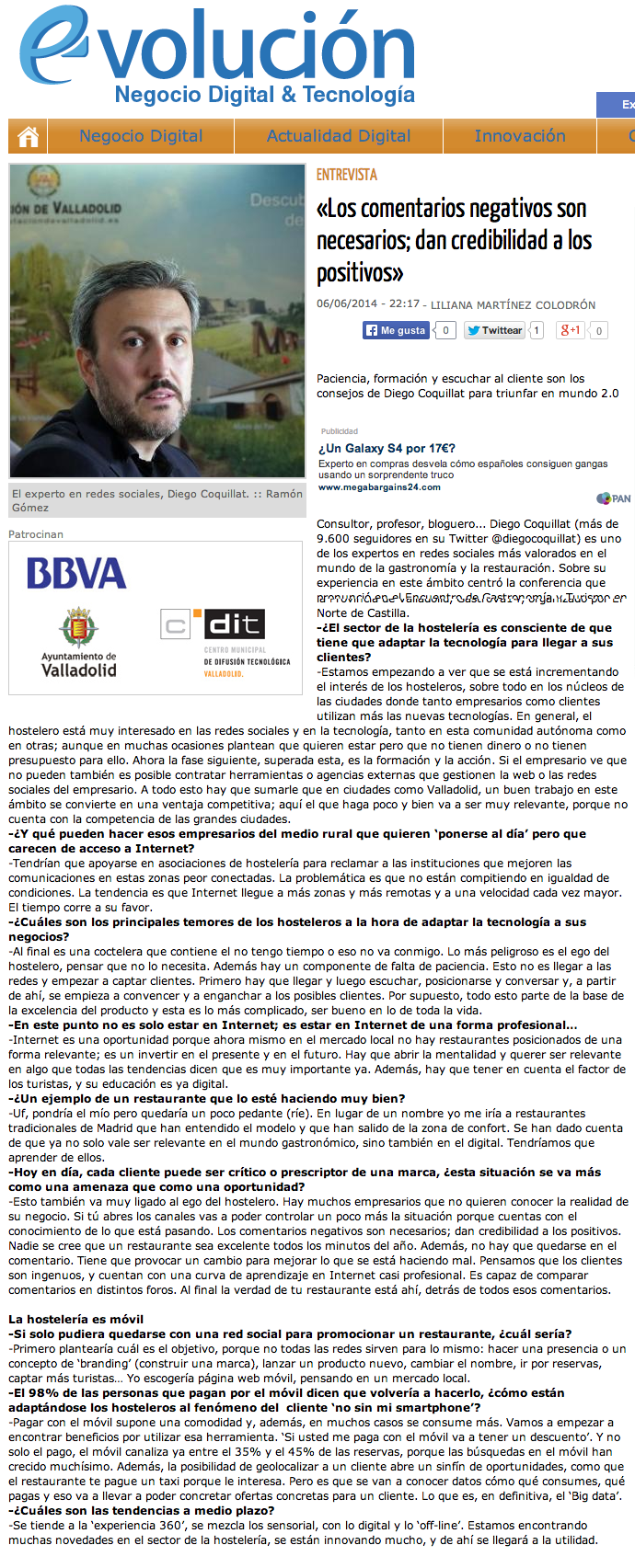 Entrevista El Norte de Castilla