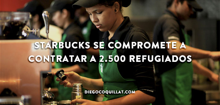 Starbucks se compromete a contratar a 2.500 refugiados