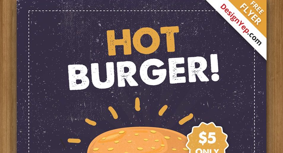 Free-Retro-Burger-Flyer-PSD-Template