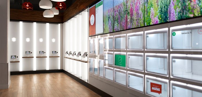 Eatsa acometió en 2015 la incorporación de una máquina expendedora híbrida, en la que los consumidores pedían desde su terminal móvil y recogían su comida en una especie de taquillas acristaladas cuando su nombre aparecía en pantalla. 