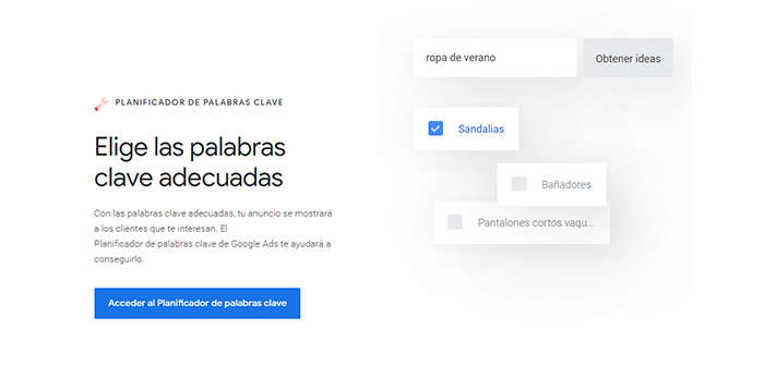 El Planificador de palabras clave de Google Ads