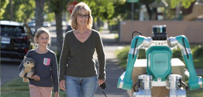 Digit está pensado para trabajar en comandita con una furgoneta autónoma. El vehículo especial discurrirá por las calles sin necesidad de intervención humana, y el último tramo de la entrega, desde la furgoneta hasta la puerta del usuario, será realizado por el robot de reparto bípedo.