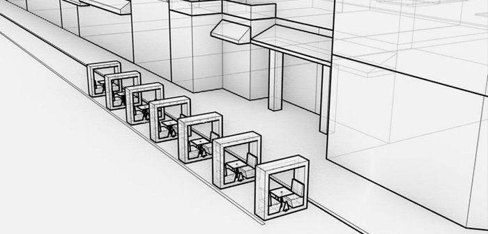 Los bloques modulares son un concepto que busca deconstruir los iglús y casetas prefabricados para ofrecer una solución versátil y adaptable para los espacios exteriores del restaurante.