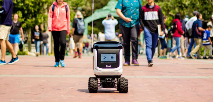 KiwiBot, el simpático robot autónomo que ya ha entregado 10.000 pedidos de comida a domicilio.