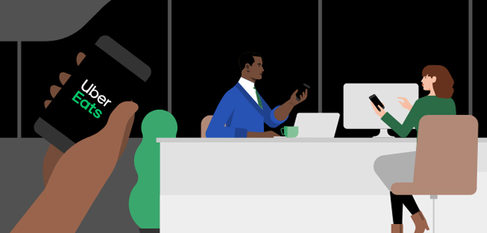 Uber Eats ha sabido ver que tiene una ventaja competitiva frente a las empresas de catering de toda la vida, ya que su amplia red de reparto de comida a domicilio puede llegar hasta los trabajadores que desarrollan las jornadas en su hogar.