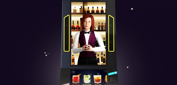 La máquina mide 245 centímetros y alberga hasta 70 litros de bebida. El almacén se encuentra en la base y dispone de varios depósitos individuales.