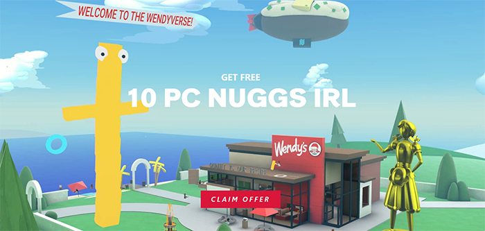 Los usuarios del Meta Quest 2 pueden crear un avatar virtual con el que recorrer los entornos 3D de la plaza Wendyverse.