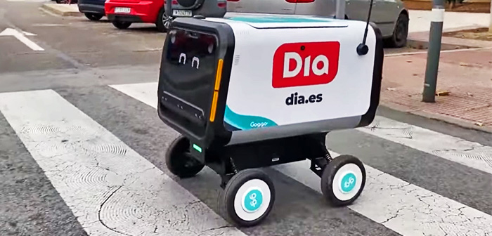 Los supermercados DIA usan robots de reparto en Madrid