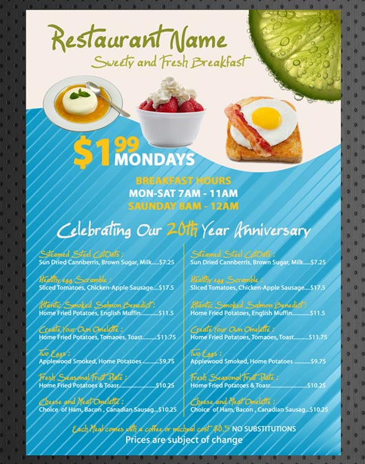 Restaurant / Coffee Breakfast Menu Restaurant / Coffee Breakfast Menu