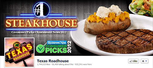 Texas Roadhouse restaurante en redes sociales