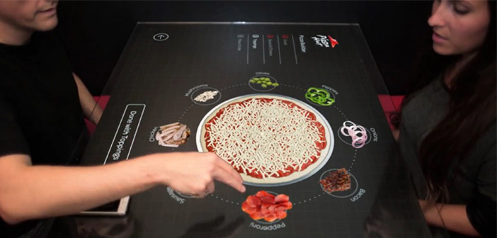 Mesa táctil en Pizza Hut