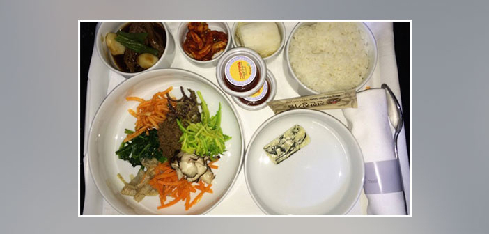 Korean-Airlines---Dinner-in-business-class