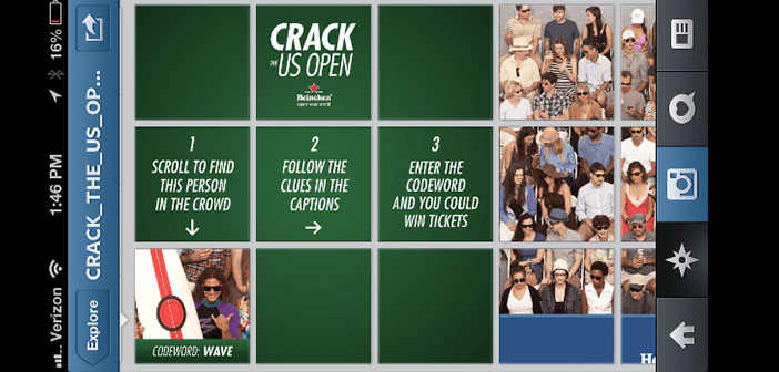 Concurso a través de Instagram bajo el nombre de Crack the US Open,