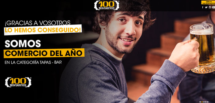 La Cervecería 100 Montaditos es una cadena de restauración internacional de origen onubense, perteneciente al grupo español Restalia, especializada en la venta de 100 tipos diferentes de montaditos.2 Actualmente cuenta con unos 350 locales en régimen de franquicia repartidos por España3 y unos 50 en el extranjero (Estados Unidos, México, Colombia, Italia, Chile, Guatemala, Bélgica y Portugal).