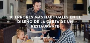 10 errores más habituales en el diseño de la carta o menú de un restaurante