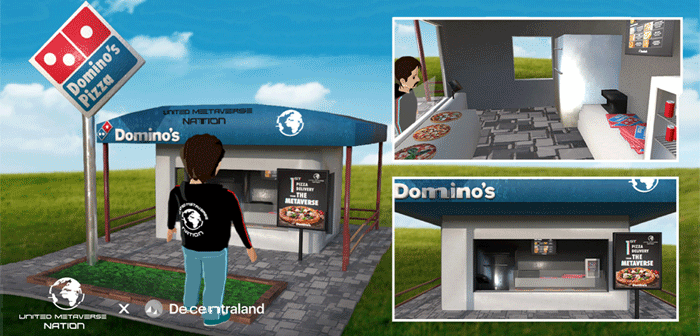 Domino's Pizza también se apresuró a ofrecer sus servicios en el metaverso. Ellos lo hicieron en Decentraland, una plataforma de realidad virtual basada en tecnología blockchain.